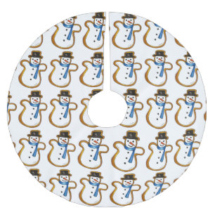 Saia Para Árvore De Natal De Poliéster Snowman Sugar Cookie Feriado de Natal Inverno