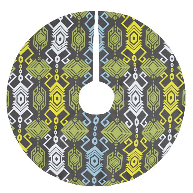 Saia Para Árvore De Natal De Poliéster Songket Tenun: Motif indonésio Tradicional. (Frente)