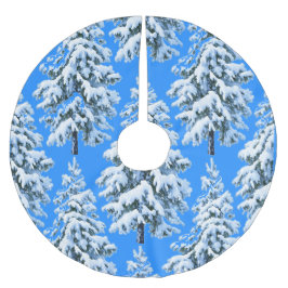 Saia Para Árvore De Natal De Poliéster Sonhos de Árvore Gelada Floresta Nevada
