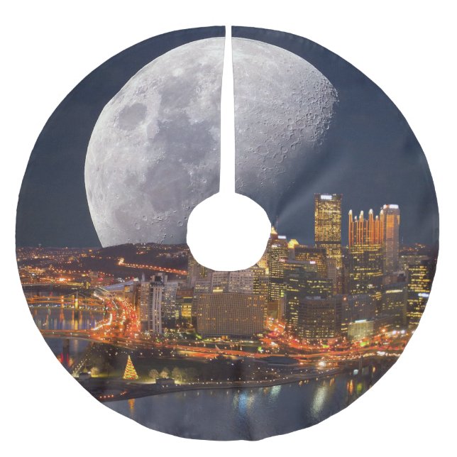 Saia Para Árvore De Natal De Poliéster Spacey Pittsburgh (Frente)