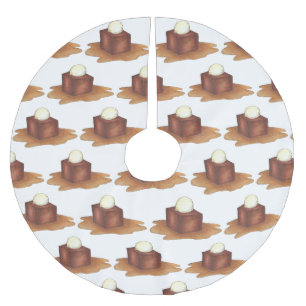 Saia Para Árvore De Natal De Poliéster Sticky Toffee Pudim UK British Comida Dessert