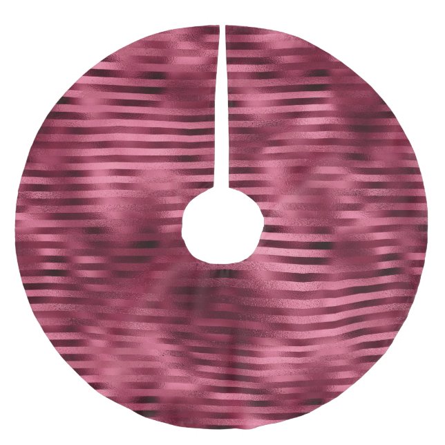 Saia Para Árvore De Natal De Poliéster Stripes Vermelhas (Frente)