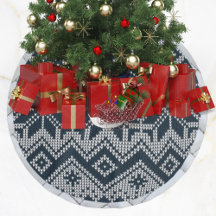 Suéter feio de Natal tricotado em branco e azul-ma