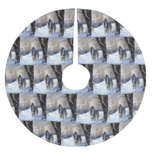 Saia Para Árvore De Natal De Poliéster Tanque afegão deixa nevar o Natal