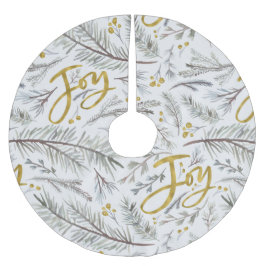 Saia Para Árvore De Natal De Poliéster Tapetes De cinza E Berries