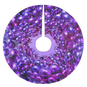 Saia Para Árvore De Natal De Poliéster Tapis de árvore de Natal roxo festivo