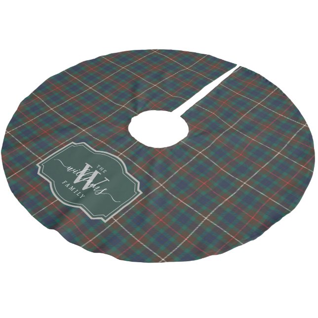 Saia Para Árvore De Natal De Poliéster Tartan de Caça Fraser Xadrez Clan Escocês (Inclinado)