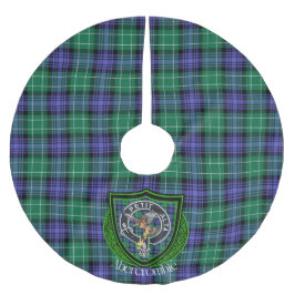 Saia Para Árvore De Natal De Poliéster Tartan e Brasão do Clã Escocês Abercrombie