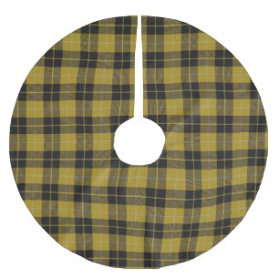 Saia Para Árvore De Natal De Poliéster Tartan preto amarelo do vestido de Barclay do clã