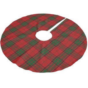 Saia Para Árvore De Natal De Poliéster Tartan verde vermelho de Maxwell do clã escocês