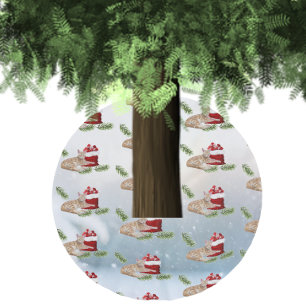 Saia Para Árvore De Natal De Poliéster Taz - A Camisa De Natal De Gato Com Sono