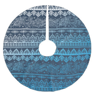 Saia Para Árvore De Natal De Poliéster Terceiro padrão étnico tribal, perfeito.