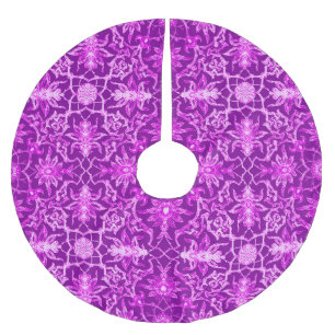 Saia Para Árvore De Natal De Poliéster Teste padrão chinês de Nouveau da arte - roxo