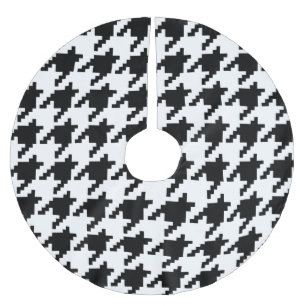Saia Para Árvore De Natal De Poliéster Teste padrão da verificação de Houndstooth do