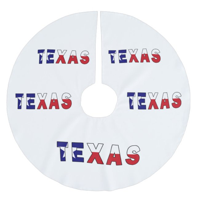 Saia Para Árvore De Natal De Poliéster Texas Flag (Frente)