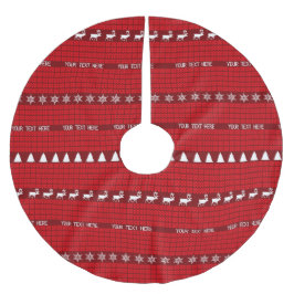Saia Para Árvore De Natal De Poliéster Texto Personalizado de Natal Vermelho Branco Maldi