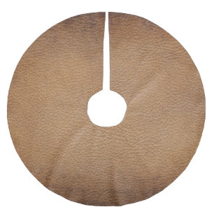 Saia Para Árvore De Natal De Poliéster Textura Castanha De Couro: Fundo Vintage Fechado