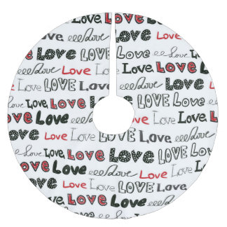 Saia Para Árvore De Natal De Poliéster Textura do Marcador de Amor Invisível