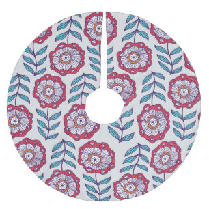 Saia Para Árvore De Natal De Poliéster Textura Infinita Vintage Floral