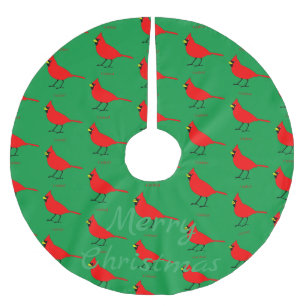 Saia Para Árvore De Natal De Poliéster Thunder_Cove do Pássaro Vermelho Cardinal