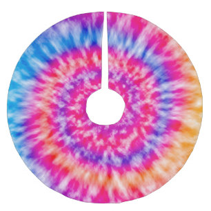 Saia Para Árvore De Natal De Poliéster Tie Dye