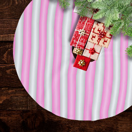 Saia Para Árvore De Natal De Poliéster Tiras Rosa Neon Modernas com Efeito 3D