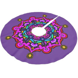 Saia Para Árvore De Natal De Poliéster Toalha de árvore de design roxo