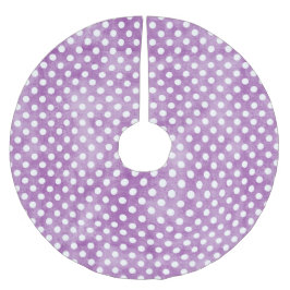 Saia Para Árvore De Natal De Poliéster Toalha de árvore de Natal - Pontos em roxo shabby 