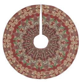 Saia Para Árvore De Natal De Poliéster Toalha de árvore decorativa vermelha