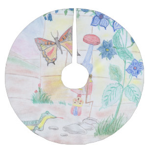 Saia Para Árvore De Natal De Poliéster Trabalho de arte de Crianças Personalizadas, brinq