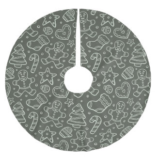 Saia Para Árvore De Natal De Poliéster Traditional Vintage Christmas Gingerbread Man