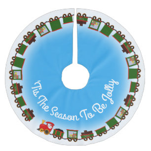 Saia Para Árvore De Natal De Poliéster Trem do Natal do papai noel