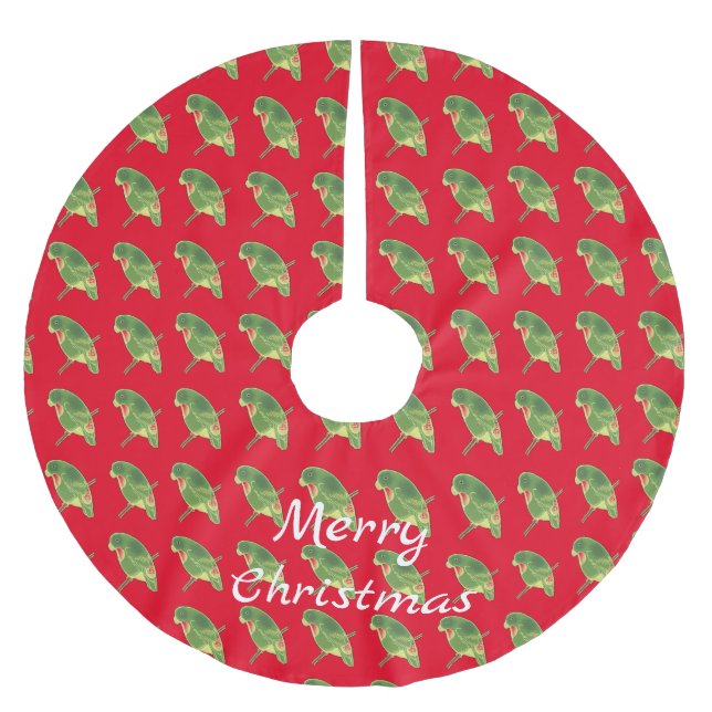 Saia Para Árvore De Natal De Poliéster Tropical Green Parakeet Thunder_Cove (Frente)