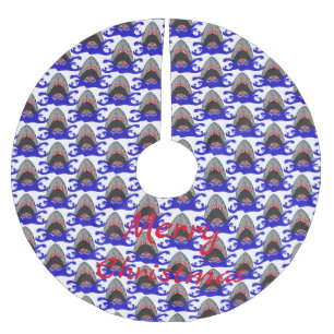 Saia Para Árvore De Natal De Poliéster Tubarão Sangrento Trovão_Cove