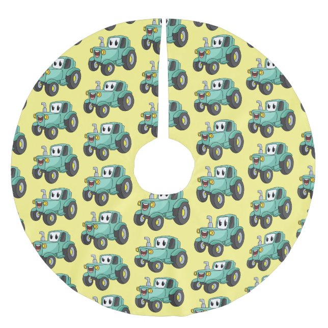 Saia Para Árvore De Natal De Poliéster Um desenho animado verde e bonito (Frente)