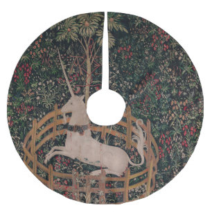 Saia Para Árvore De Natal De Poliéster Unicórnio Hunt Arte Medieval - Descanso Unicórni