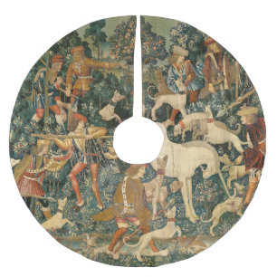 Saia Para Árvore De Natal De Poliéster Unicórnio Medieval Antigo se Defendendo Arte