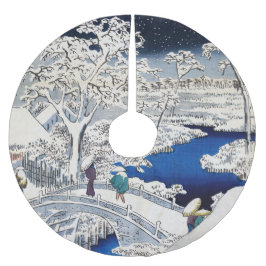 Saia Para Árvore De Natal De Poliéster Utagawa Hiroshige - Ponte do Tambor em Meguro
