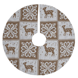 Saia Para Árvore De Natal De Poliéster Veados de inverno: padrão de colheita.