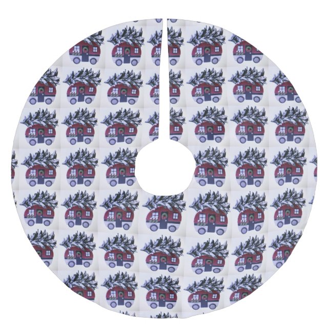 SAIA PARA ÁRVORE DE NATAL DE POLIÉSTER **VEÍCULO RECREATIVO** (Frente)