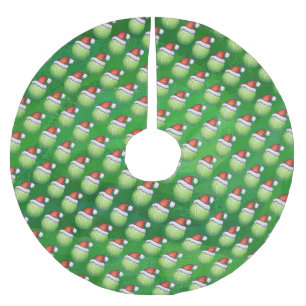 Saia Para Árvore De Natal De Poliéster Verde festivo do Natal do teste padrão da bola de
