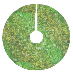 Saia Para Árvore De Natal De Poliéster Verde limão Glitter de Natal Magic Sparkle
