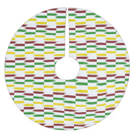 Saia Para Árvore De Natal De Poliéster Vermelho Natal, Verde, Douradas Vivas em Branco