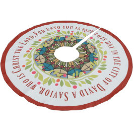 Saia Para Árvore De Natal De Poliéster Verso do 2:11 de Luke da grinalda do Natal do