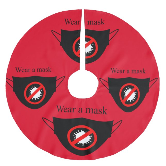 Saia Para Árvore De Natal De Poliéster Vestir uma máscara Thunder_Cove (Frente)