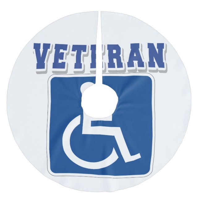 Saia Para Árvore De Natal De Poliéster Veterano deficiente (Frente)