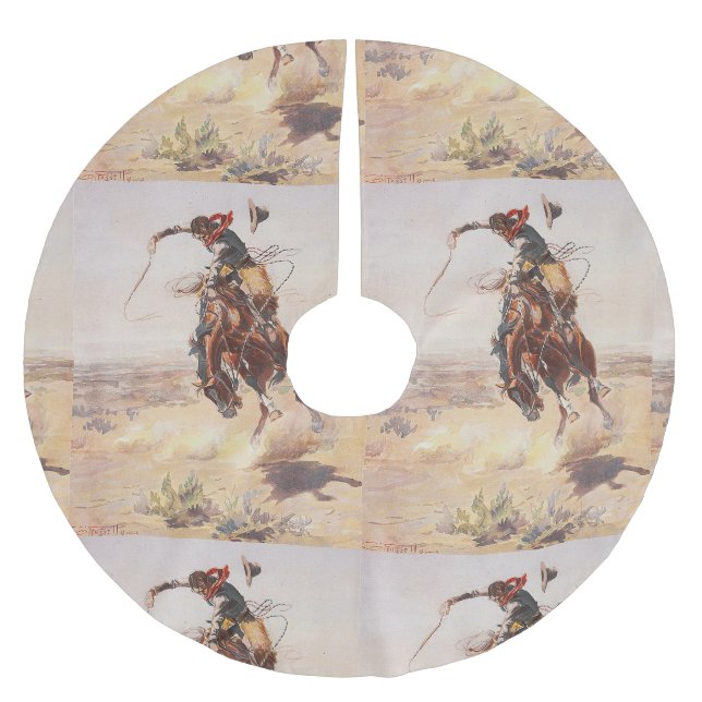 Saia Para Árvore De Natal De Poliéster Vida do vaqueiro do T (Frente)