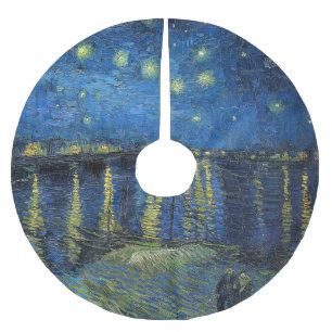 Saia Para Árvore De Natal De Poliéster Vincent van Gogh - Noite Estrelada sobre o Ródano