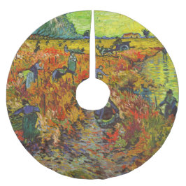 Saia Para Árvore De Natal De Poliéster Vincent van Gogh - O Vineyard Vermelho