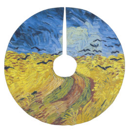 Saia Para Árvore De Natal De Poliéster Vincent van Gogh - Wheatfield com Crows